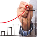 右肩上がりの棒グラフ